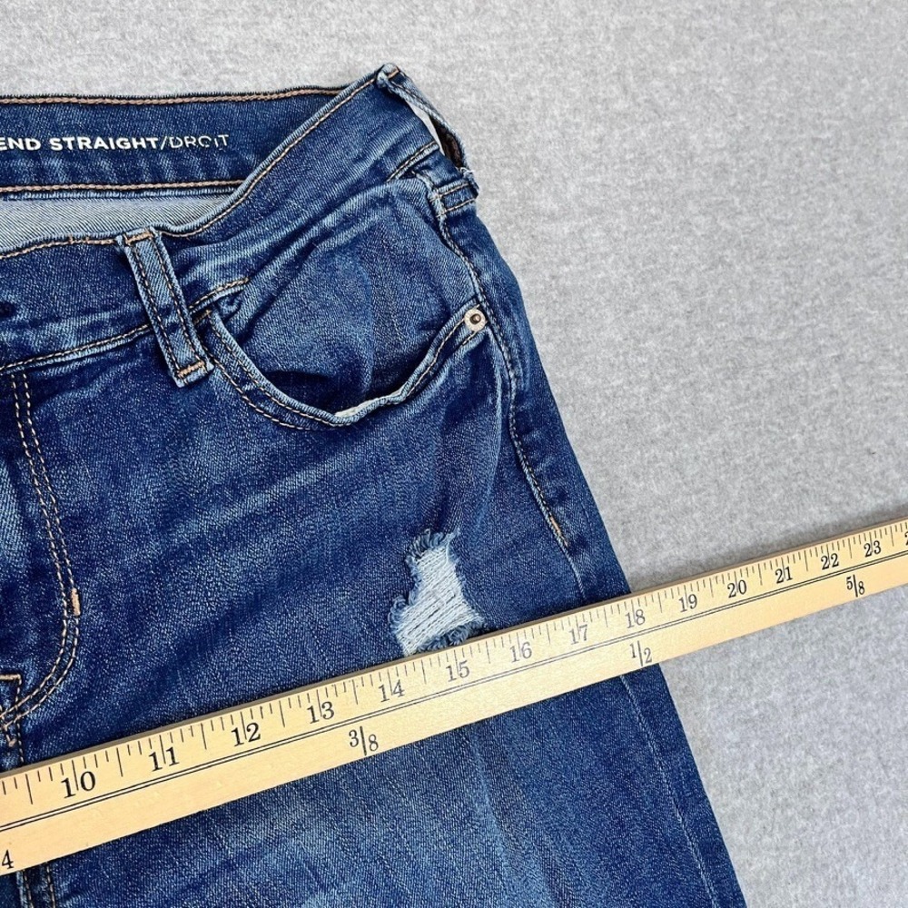 Old Navy Jeans Womens 2 Blue Boyfriend Straight Patchwork Distressed Faded Denim - Picture 6 of 12